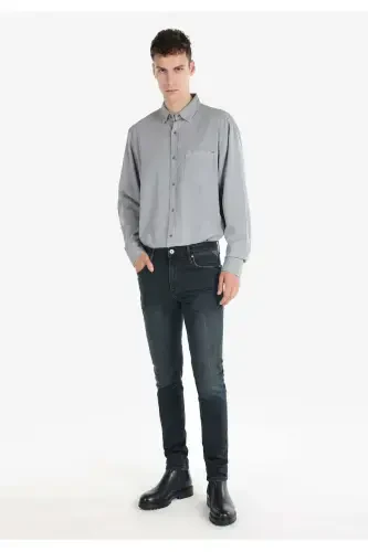 Мужские брюки 041 Danny Slim Fit, низкая посадка, прямой крой, темно-синий - 1
