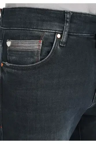 Мужские брюки 041 Danny Slim Fit, низкая посадка, прямой крой, темно-синий - 4