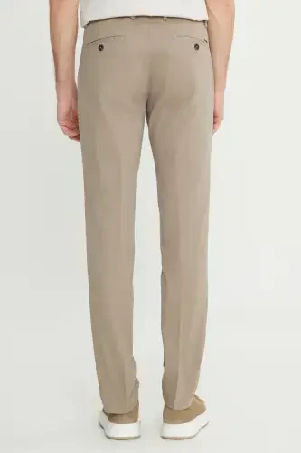 Мужские брюки Camel Slim Fit зауженного кроя из эластичного хлопка с боковыми карманами и текстурным плетением. - 8