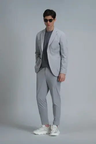 Мужские брюки чино Alex Smart Slim Fit светло-серые - 3