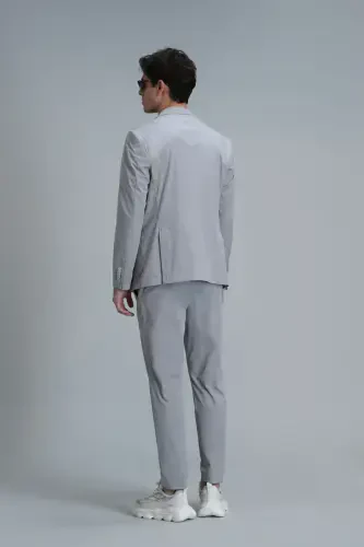 Мужские брюки чино Alex Smart Slim Fit светло-серые - 6