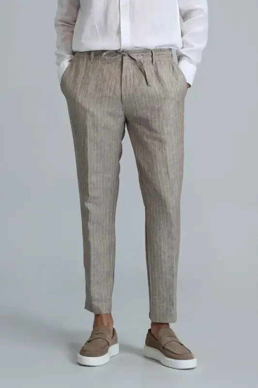 Мужские брюки чино Mario Smart Slim Fit Бежевый - 2