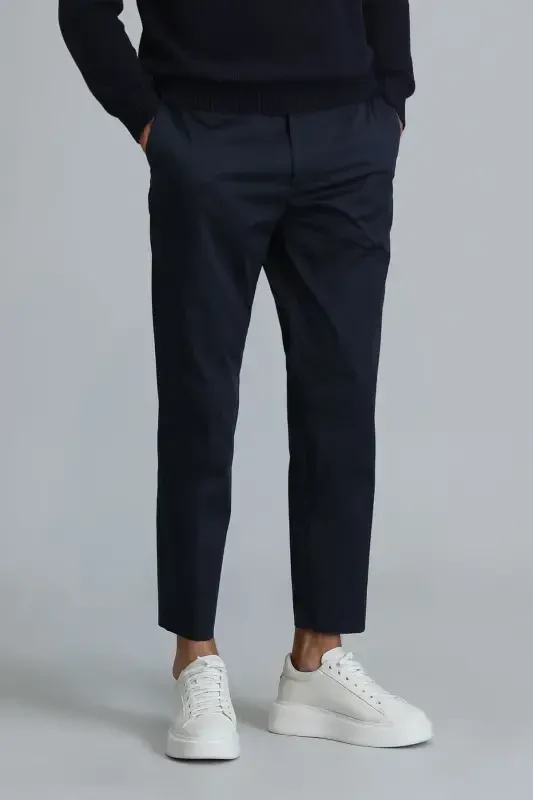 Мужские брюки чино Plus Smart Slim Fit темно-синего цвета - 2