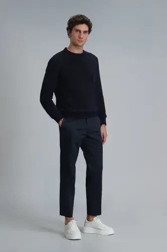 Мужские брюки чино Plus Smart Slim Fit темно-синего цвета - 3