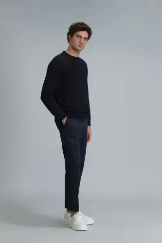 Мужские брюки чино Plus Smart Slim Fit темно-синего цвета - 5