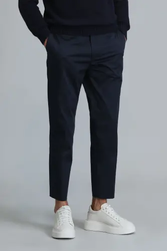 Мужские брюки чино Plus Smart Slim Fit темно-синего цвета - LUFIAN (1)