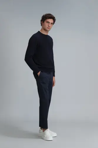 Мужские брюки чино Plus Smart Slim Fit темно-синего цвета - 5