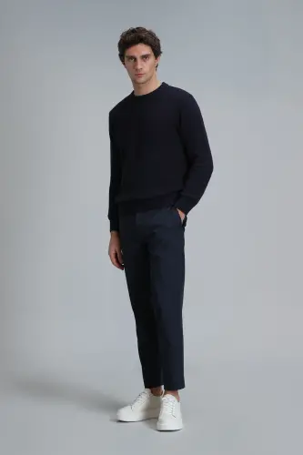 Мужские брюки чино Plus Smart Slim Fit темно-синего цвета 