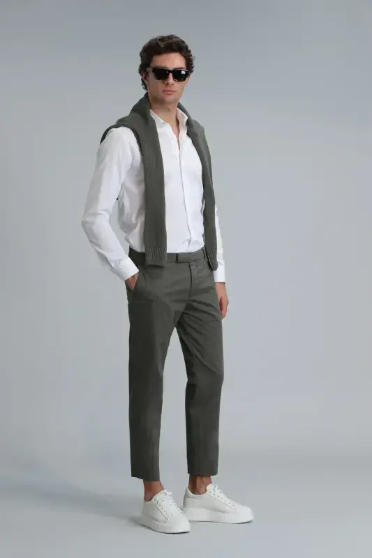 Мужские брюки чино Plus Smart Slim Fit Зеленый - 4