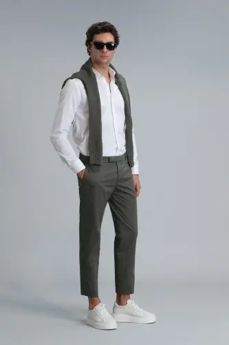 Мужские брюки чино Plus Smart Slim Fit Зеленый - 5