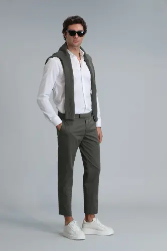 Мужские брюки чино Plus Smart Slim Fit Зеленый - 4