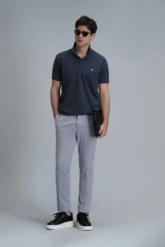 Мужские брюки чино Simon Smart Slim Fit Серые - 3