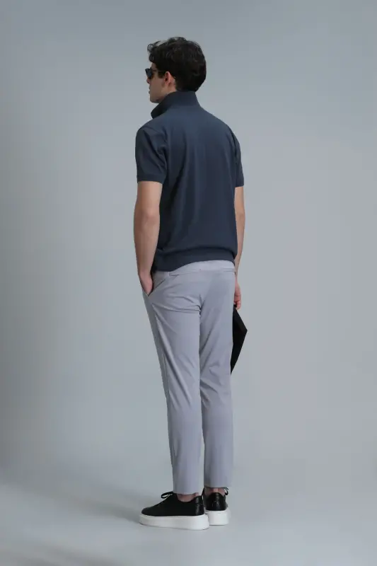 Мужские брюки чино Simon Smart Slim Fit Серые - 6