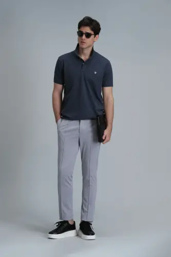 Мужские брюки чино Simon Smart Slim Fit Серые - 3
