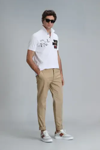 Мужские брюки чино Tom Smart Slim Fit Верблюжий - 4