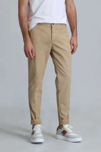 Мужские брюки чино Tom Smart Slim Fit Верблюжий - LUFIAN (1)