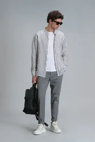 Мужские брюки чино Tom Smart Slim Fit Зеленый - 5