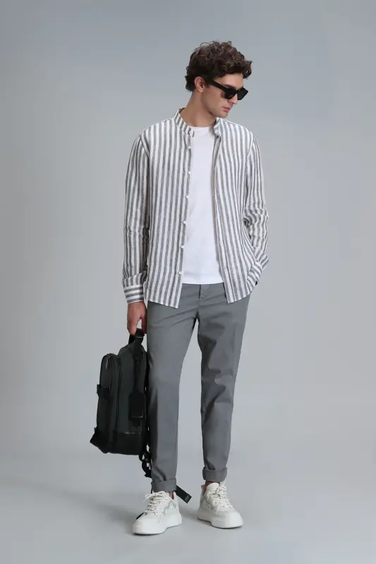 Мужские брюки чино Tom Smart Slim Fit Зеленый - 5