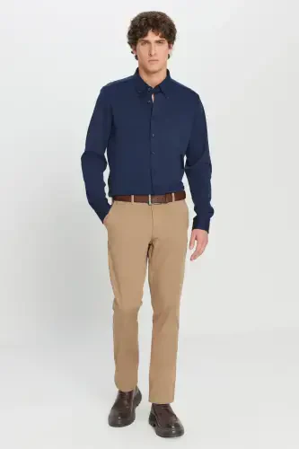 Мужские брюки чинос Camel Canvas Slim Fit, узкого кроя, эластичные, с боковым карманом, цвет Camel. - 3