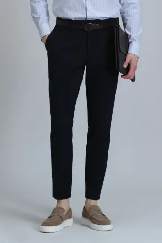 Мужские брюки чинос Hery Smart Slim Fit темно-синего цвета - LUFIAN (1)