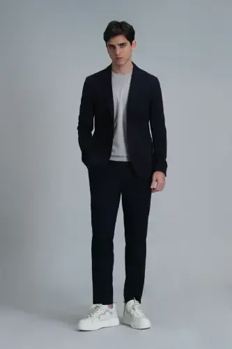 Мужские брюки чинос Simon Smart Slim Fit темно-синего цвета - 1