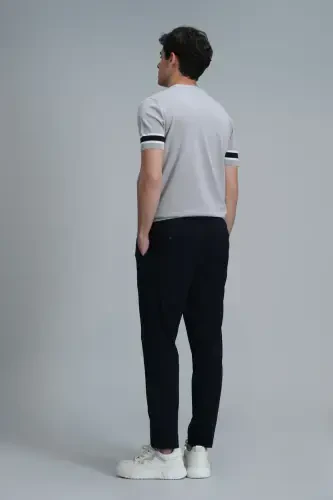 Мужские брюки чинос Simon Smart Slim Fit темно-синего цвета - 6