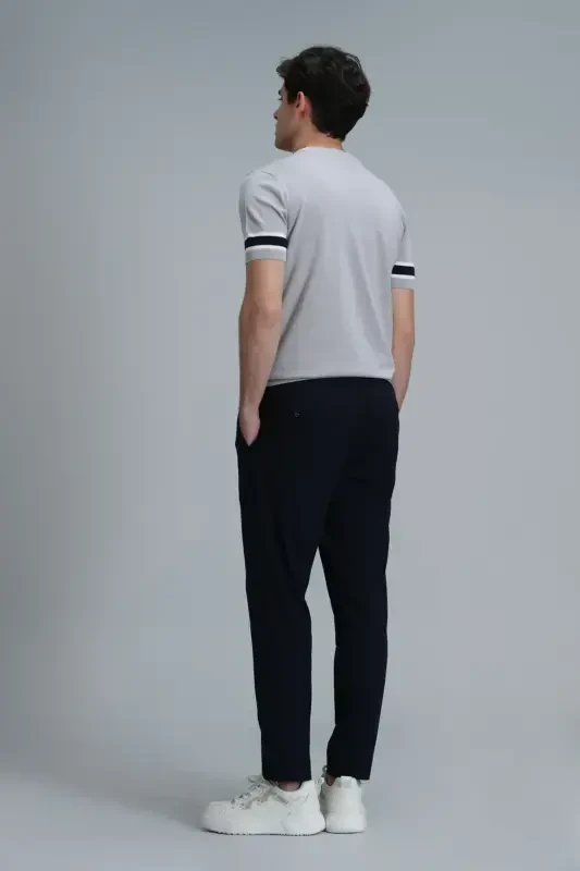 Мужские брюки чинос Simon Smart Slim Fit темно-синего цвета - 6