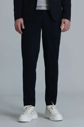 Мужские брюки чинос Simon Smart Slim Fit темно-синего цвета - LUFIAN (1)