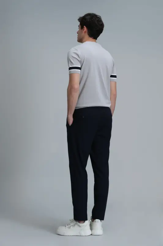 Мужские брюки чинос Simon Smart Slim Fit темно-синего цвета - 6