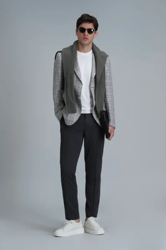 Мужские брюки чинос Simon Smart Slim Fit Зеленый - LUFIAN