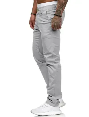 Мужские брюки чинос Slim Fit эластичные узкие классические брюки - 5