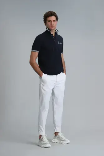 Мужские брюки чинос Tom Smart Slim Fit Белые - 1