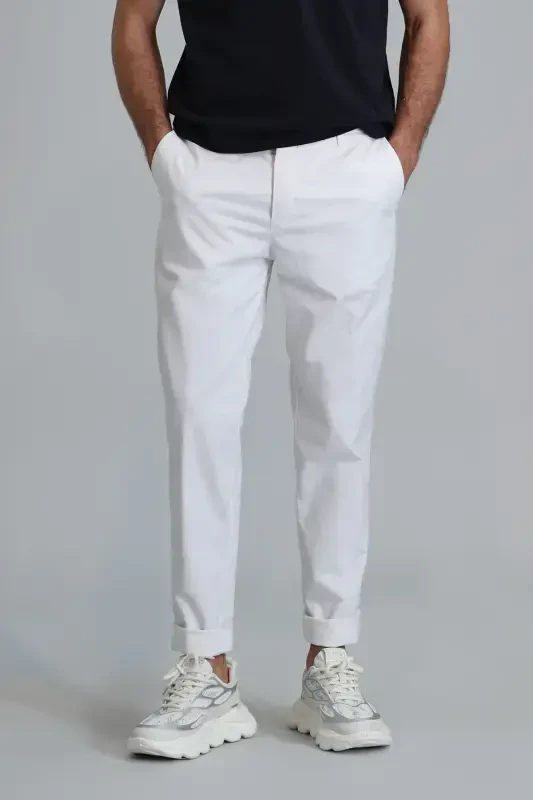 Мужские брюки чинос Tom Smart Slim Fit Белые - 2