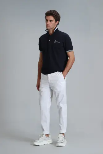 Мужские брюки чинос Tom Smart Slim Fit Белые - 3