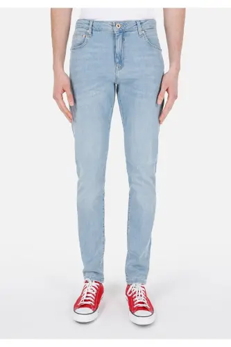 Мужские брюки Danny Slim Fit Низкая Посадка Прямой Крой Синий - 4