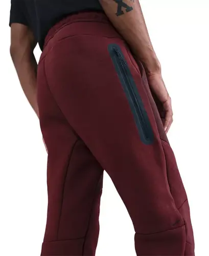 Мужские брюки-джоггеры Tech Fleece на шнурке - Темно-красный/Бордовый - 4