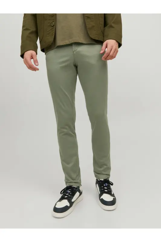 Мужские брюки Jack&Jones Slim Fit зеленого цвета - 1