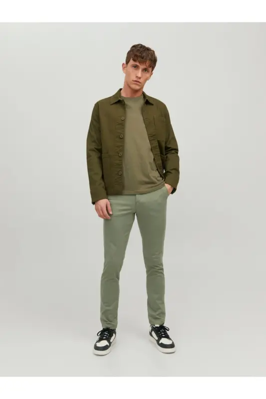 Мужские брюки Jack&Jones Slim Fit зеленого цвета - 2