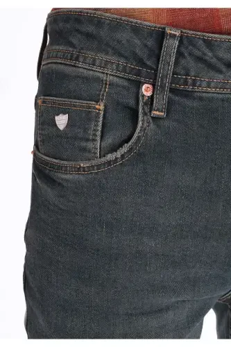 Мужские брюки Karl прямого кроя с низкой посадкой, прямого силуэта, зеленого цвета - 5