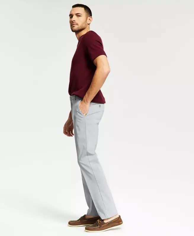 Мужские брюки Modern-Fit TH Flex Stretch Solid Performance — светло-серый - TOMMY HILFIGER