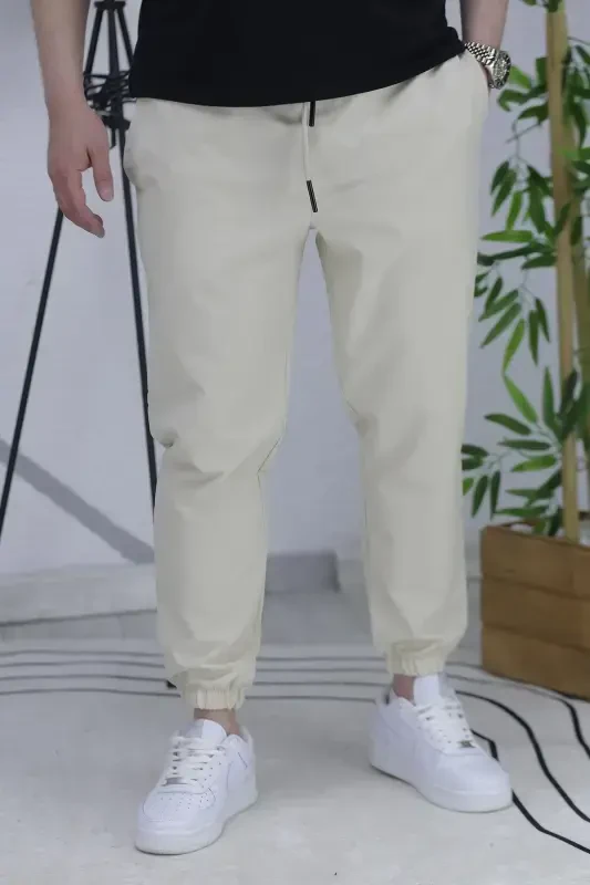 Мужские брюки-парашюты джоггеры11-Бежевый - 2