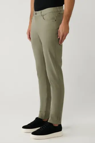 Мужские брюки Perge Slim Fit из смешанной ткани с армированным поясом, классического покроя, 5 карманов, хаки A41Y3071 - 3
