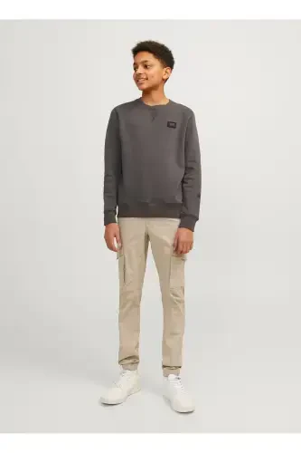 Мужские брюки с обычной талией, эластичными штанинами и отделкой камнями. - 5