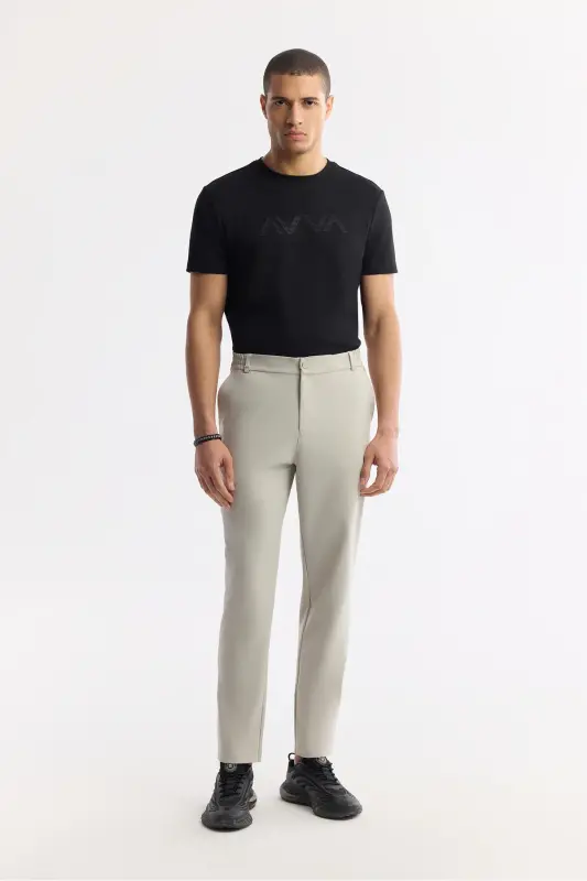 Мужские брюки Slim Fit с эластичной талией из двухслойной эластичной ткани - AVVA