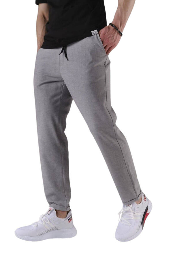 Мужские брюки Slim Fit с эластичным поясом, свободного кроя, из комфортной тканой ткани - 1