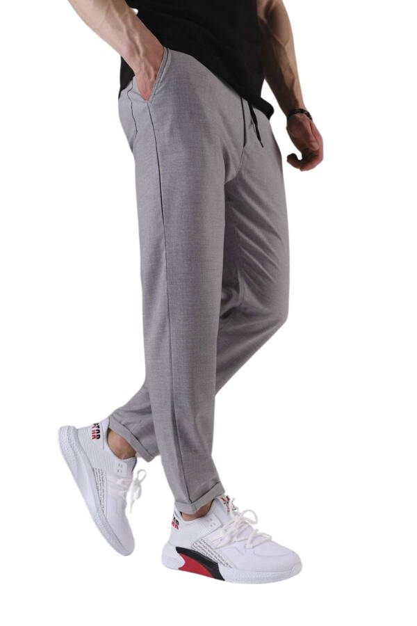 Мужские брюки Slim Fit с эластичным поясом, свободного кроя, из комфортной тканой ткани - 3