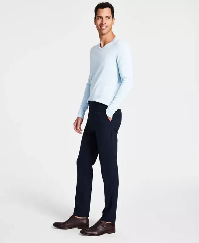 Мужские брюки стрейч скинни - темно-синий - CALVIN KLEIN