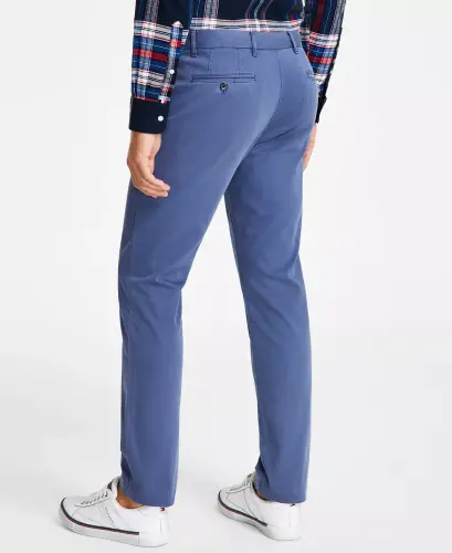 Мужские брюки TH Flex Stretch Regular-Fit Chino, цвет морской волны - TOMMY HILFIGER (1)