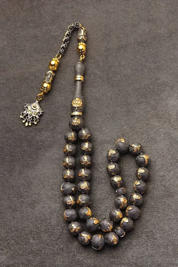 Мужские четки с особым дизайном, высокого качества, из серебра. - 4