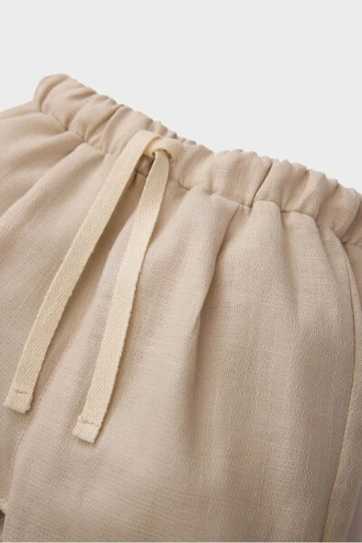 Мужские детские брюки с резинкой на талии, песочного цвета - DEFACTO (1)
